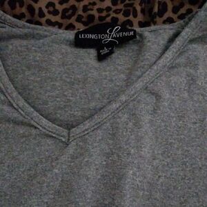 Lexington Avenue Gray V-Neck Top